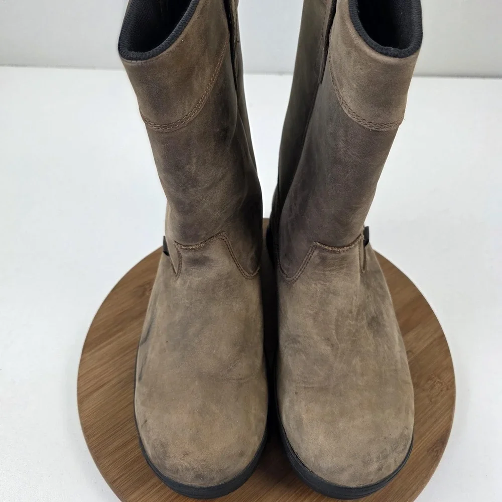 Danner Crafter Wellington Boots Mens Size 11 EE Brown Leather Pull On Work 12453 - Picture 4 of 15